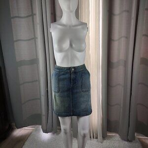 Ann Taylor Loft Womens Cotton Blue Denim Mini Skirt, Size 10P (NWT)